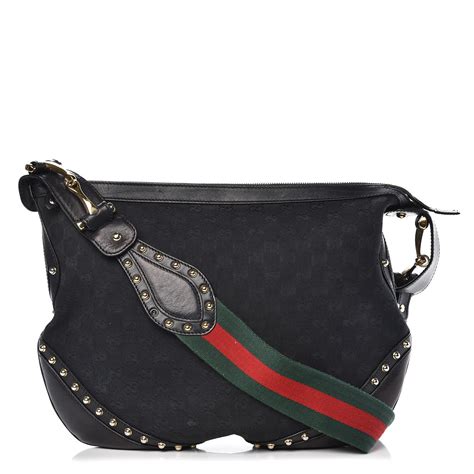 gucci black studded handbag|vintage gucci handbags black.